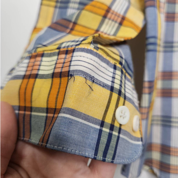 Vintage 70s Sears Sportswear Plaid Button Shirt Groovy Hippie Rockabilly VTG - Picture 7 of 11